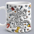 Personalized Names 1-6 Kids Custom 3D Inflated Effect Printed Mug - Perfect Father's Day Gift - image 6