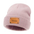 Personalized Baby Beanie Custom Name Leather Patch Beanie Gifts for Kids or Adult - image 6