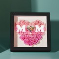 Custom Photo Flower Shadow Box Personalized Heart Gradient Pink Flower Shadowbox Frame Gift for Mom - image 2