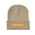 Custom Name Leather Patch Beanie Personalized Adult Winter Hat - image 16