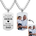 Custom Engraved Stainless Steel Mens Dog Tag Photo Necklace For Heroes Dad - image 1