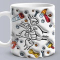 Personalized Names 1-6 Kids Custom 3D Inflated Effect Printed Mug - Perfect Father's Day Gift - image 4