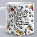 Personalized Names 1-6 Kids Custom 3D Inflated Effect Printed Mug - Perfect Father's Day Gift - image 5