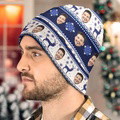 Custom Face Beanie Hat Warm Soft Knit Hat Winter Cap for Christmas Gift - image 3