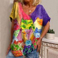 Women's V-neck short sleeves loose - image 10