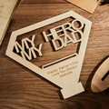 Custom Engraved MY DAD MY HERO Wooden Plaque Stand Personalized Keepsake Father's Day Gifts - image 3