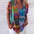 Women's V-neck short sleeves loose - image 7