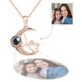 Custom Photo Projection Necklace Moon Pendant Necklace Gift for Mom - image 2