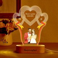 Custom Photo Engraved 3-Heart Night Lights Desk Decoration - image 2