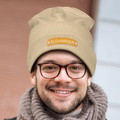 Custom Name Leather Patch Beanie Personalized Adult Winter Hat - image 15