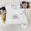 Custom Embroidered Line Drawing Hoodie,Sweatshirt, Anniversary gift, Girlfriend,Boyfriend,Family,Birthday unique gift - image 3