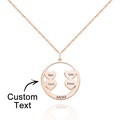 Custom Engraved Necklace Circle Hearts Mom Pendant Necklace Creative Gift - image 18