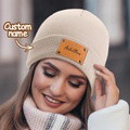 Personalized Baby Beanie Custom Name Leather Patch Beanie Gifts for Kids or Adult - image 17