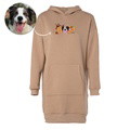 Customized embroidered pet portrait based on photo, with Halloween BOO pet portrait ladies hooded maxi dress - image 6