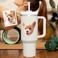 Custom Face 40oz Insulated Mug with Handle and Straw Stainless Steel Custom Travel Cup Gift for Family Friends Couples - image 18
