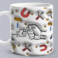 Personalized Fist Bump Mug for Papa - Custom 3D Inflated Design - Father's Day Gift - image 1