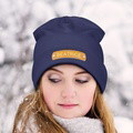 Custom Name Leather Patch Beanie Personalized Adult Winter Hat - image 13