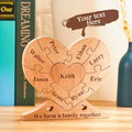 Custom Engraved Wooden Name Heart Puzzle Decor Family Name Heart Puzzle Home Decoration - image 6
