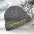Custom Text Knitted Hat Unisex Beanie Hat Winter Warm Cap for Adult - image 5