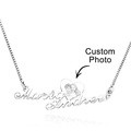 Custom Engraved Heart Photo Necklace Double Plated Name Necklace for Women - image 1
