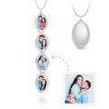 Custom Photo Necklace Container Oval Locket Pendant Necklace Gift for Women - image 1