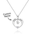 Personalized Birthstone Necklace Custom Baby Feet Heart Necklace Birthday Gift for New Mom - image 1