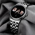 Custom Photo Watch Men's Black Alloy Watch Bracelet for Dad - image 4