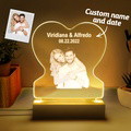 Personalized Led Night Lamp Custom Photo Heart Glass Night Lamp Gift for Lovers Night Light - image 3