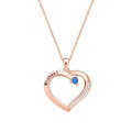 Personalized Heart Necklace Custom Family Name Birthstone Necklace Gift for Mother Grandma - image 3
