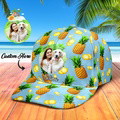 Custom Baseball Cap with Photo and Name Hawaiian Style Gifts for Her - Pineapple - image 7