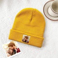 Personalized Photo Beanie Hat Custom Knitted Hat Valentine's Day Gifts-4 Colors - image 5