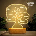 Personalized can be customized with multiple names night light family tree - image 1