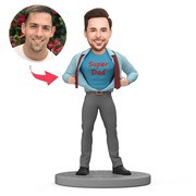 Father's Day Gift Custom Bobblehead - Customize Personalized Bobblehead Gifts for Super Dad