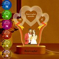 Custom Photo Engraved 3-Heart Night Lights Desk Decoration - image 3