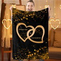 Custom Name Blanket Personalized Lover Blanket Couple Gifts Golden Blanket - image 2