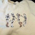 Dancing Skeletons Sweatshirt, Halloween Crewneck Embroidered - image 5