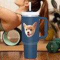Custom Face 40oz Insulated Mug with Handle and Straw Stainless Steel Custom Travel Cup Gift for Family Friends Couples - image 14