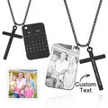 Personalized Photo Calendar Engraved Stainless Steel Cross Necklace Custom Message Pendant Father's Day Gift - image 4