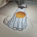 Embroidered Halloween Ghost Dog Sweatshirt Hoodie - image 3