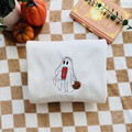 Custom Ghost Drinking Embroidered Sweatshirt - image 18