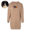 Customized embroidered pet portrait based on photo, with Halloween BOO pet portrait ladies hooded maxi dress - image 4