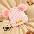 Personalized Name Baby Beanie Kids Leather Patch Hat - image 7