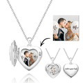 Custom Photo Engraved Necklace Heart Locket Rose Necklace Gift for Women - image 4