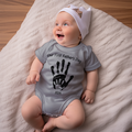 Personalized Our First Father’s Day Handprint Baby T-Shirt Gift for Baby - image 3