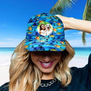 Custom Baseball Cap with Photo and Name Hawaiian Style Gifts for Her - Pineapple