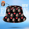 Custom Bucket Hat Personalized 2 Face Heart Print Summer Unisex Fisherman Hat - image 11