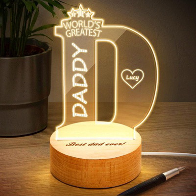Custom Name Bedroom Night Light Best Gifts For Father