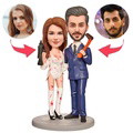 Halloween Horrible Couple Custom Bobblehead with Engraved Text - image 1
