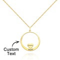 Custom Engraved Necklace Circle Hearts Mom Pendant Necklace Creative Gift - image 8