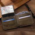 Men's Custom Engraved Leather Wallet Anti-Theft Brush RFID Protected for Family Anniversary Gift- Light Brown - image 2